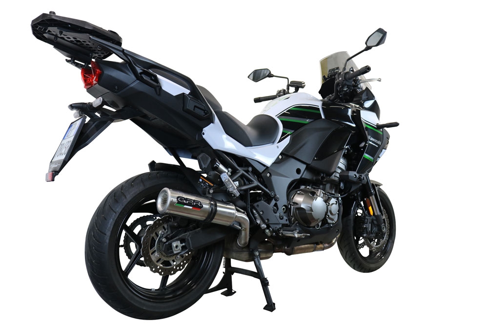 Escape compatible con Kawasaki Versys 1000 I.E. 2021-2024, M3 Inox , Escape legal, homologado, silenciador con db killer desmontable y tubo de conexión específico 