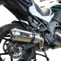 Escape compatible con Kawasaki Versys 1000 I.E. 2021-2024, Satinox , Escape legal, homologado, silenciador con db killer desmontable y tubo de conexión específico 