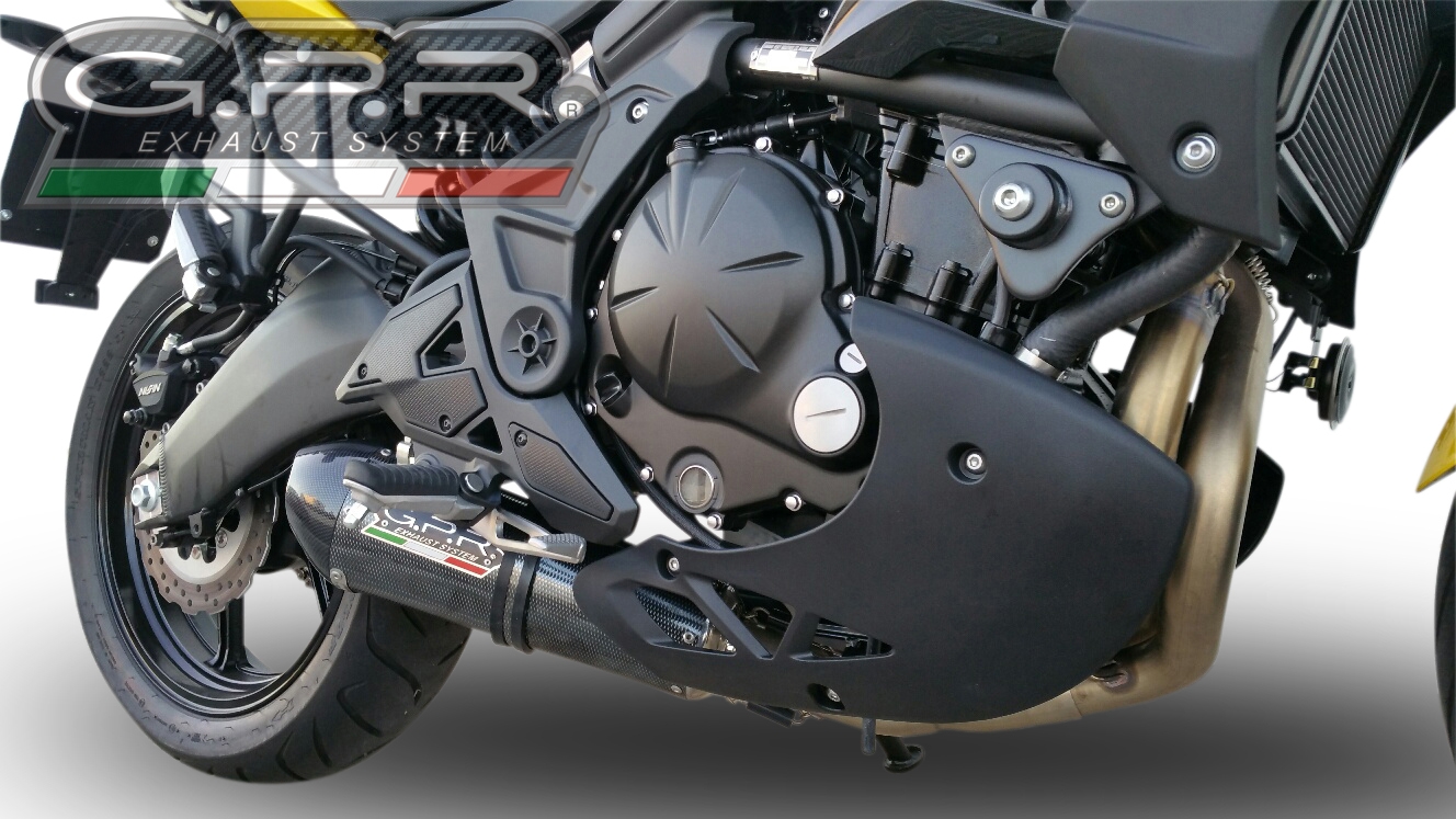 Escape compatible con Kawasaki Er 6 N - F 2012-2016, Gpe Ann. Poppy, Escape completo homologado y legal, incluido db killer extraíble 