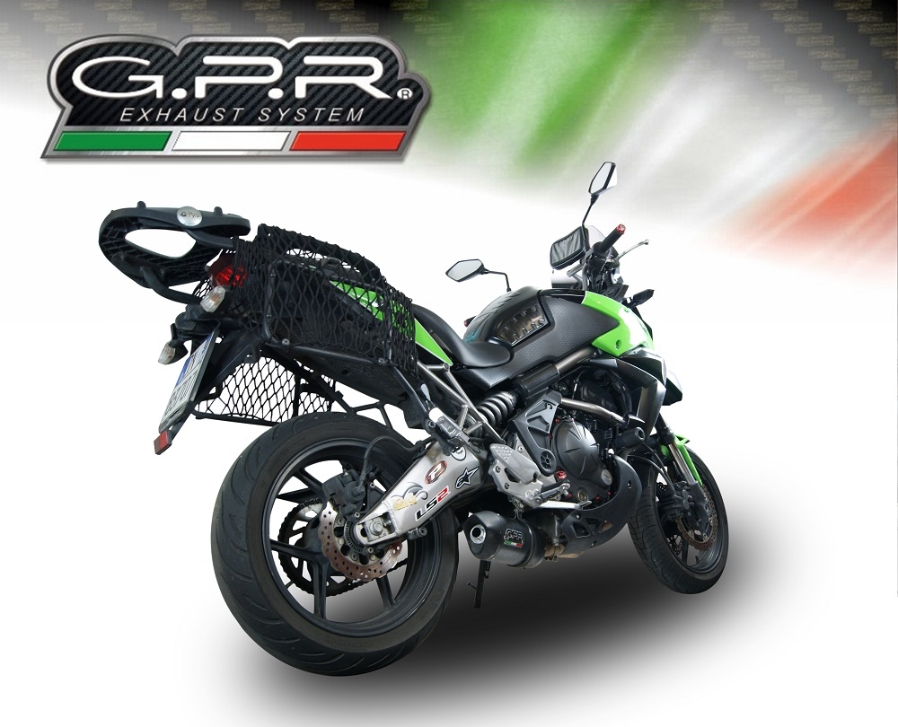 Escape compatible con Kawasaki Versys 650 2006-2014, Furore Nero, Escape legal, homologado, silenciador con db killer desmontable y tubo de conexión específico 