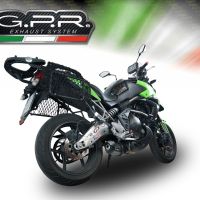 Escape compatible con Kawasaki Versys 650 2006-2014, Furore Nero, Escape legal, homologado, silenciador con db killer desmontable y tubo de conexión específico 