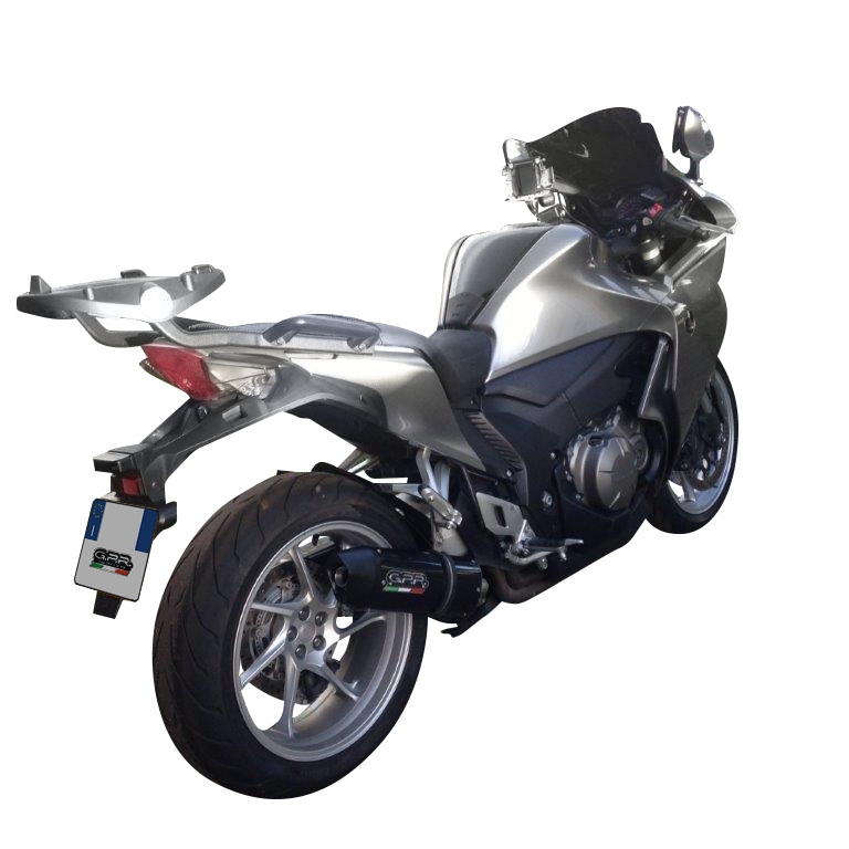 Escape compatible con Honda Vfr 1200 F I.E. 2010-2016, Furore Nero, Escape legal, homologado, silenciador con db killer desmontable y tubo de conexión específico 
