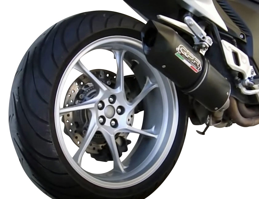 Escape compatible con Honda Vfr 1200 F I.E. 2010-2016, Furore Nero, Escape legal, homologado, silenciador con db killer desmontable y tubo de conexión específico 