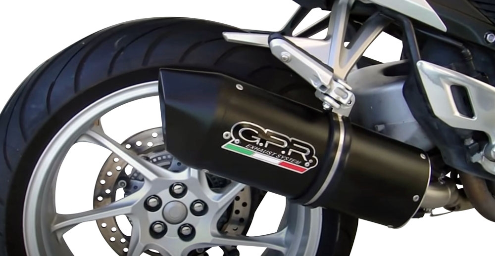 Escape compatible con Honda Vfr 1200 F I.E. 2010-2016, Furore Nero, Escape legal, homologado, silenciador con db killer desmontable y tubo de conexión específico 