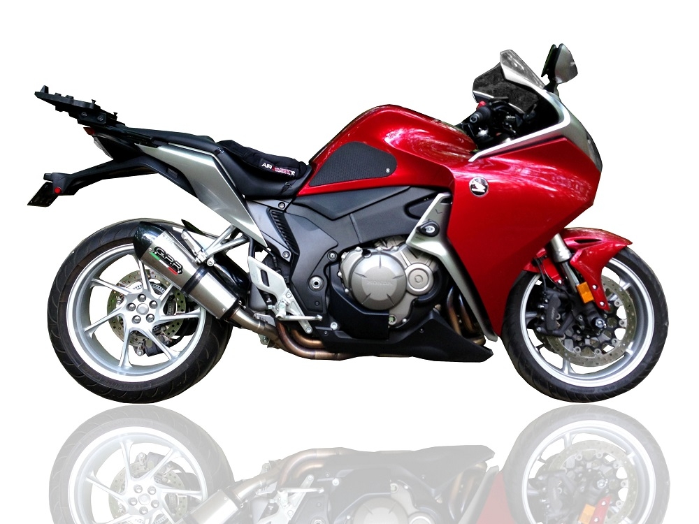 Escape compatible con Honda Vfr 1200 F I.E. 2010-2016, Gpe Ann. titanium, Escape legal, homologado, silenciador con db killer desmontable y tubo de conexión específico 