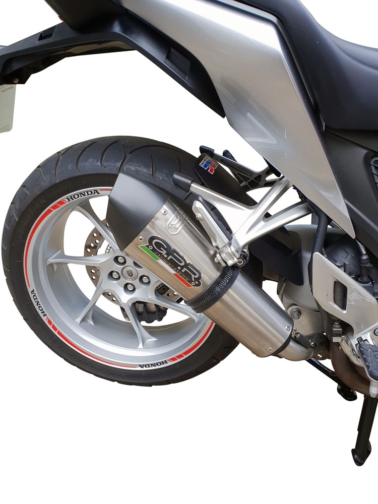 Escape compatible con Honda Vfr 1200 F I.E. 2010-2016, Gpe Ann. titanium, Escape legal, homologado, silenciador con db killer desmontable y tubo de conexión específico 