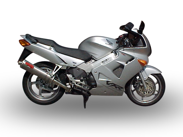 Escape compatible con Honda Vfr 800 RC46 1998-2001, Trioval, Escape legal, homologado, silenciador con db killer desmontable y tubo de conexión específico 