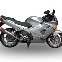 Escape compatible con Honda Vfr 800 RC46 1998-2001, Trioval, Escape legal, homologado, silenciador con db killer desmontable y tubo de conexión específico 