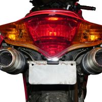 Escape compatible con Honda Vfr 800 V-Tec 2002-2013, Deeptone Inox, Par de terminales de escape homologados, con db killer extraíbles y tubos de conexión específicos 