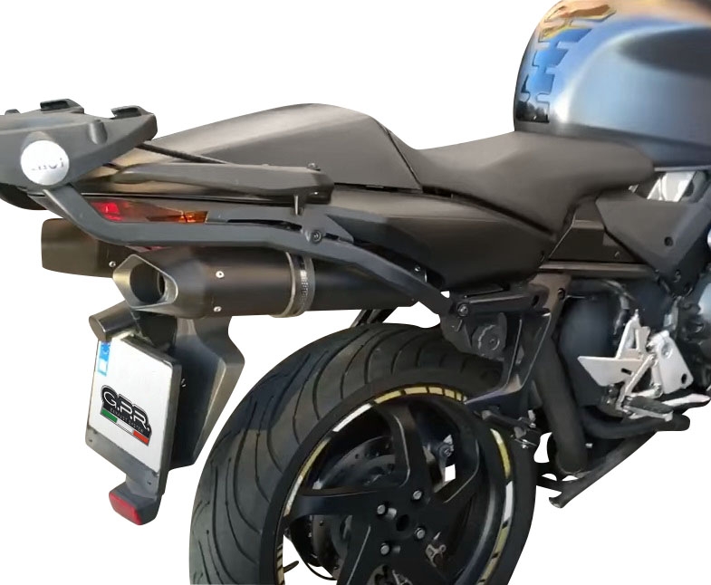 Escape compatible con Honda Vfr 800 V-Tec 2002-2013, Furore Poppy, Par de terminales de escape homologados, con db killer extraíbles y tubos de conexión específicos 