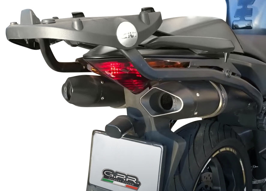 Escape compatible con Honda Vfr 800 V-Tec 2002-2013, Furore Nero, Par de terminales de escape homologados, con db killer extraíbles y tubos de conexión específicos 