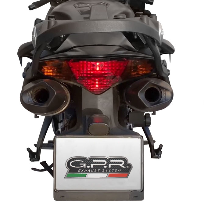 Escape compatible con Honda Vfr 800 V-Tec 2002-2013, Furore Nero, Par de terminales de escape homologados, con db killer extraíbles y tubos de conexión específicos 