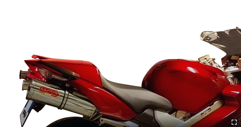Escape compatible con Honda Vfr 800 V-Tec 2002-2013, Trioval, Par de terminales de escape homologados, con db killer extraíbles y tubos de conexión específicos 
