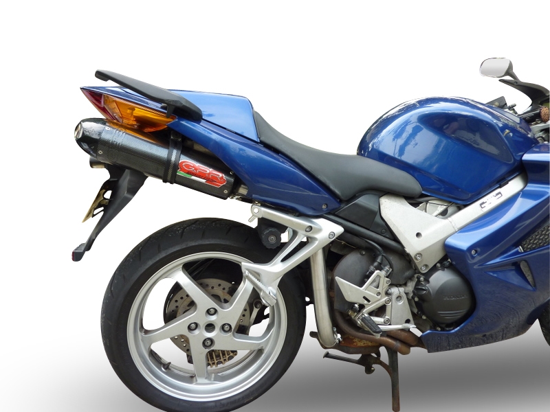 Escape compatible con Honda Vfr 800 V-Tec 2002-2013, Gpe Ann. Poppy, Par de terminales de escape homologados, con db killer extraíbles y tubos de conexión específicos 