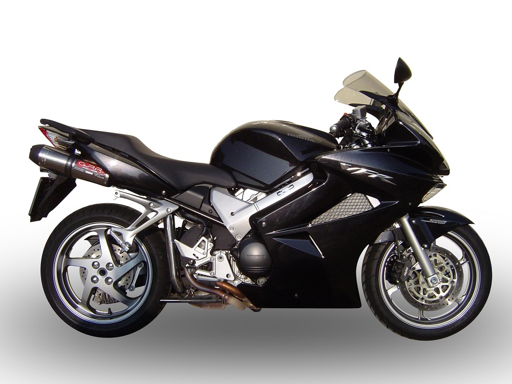 Escape compatible con Honda Vfr 800 V-Tec 2002-2013, Gpe Ann. titanium, Par de terminales de escape homologados, con db killer extraíbles y tubos de conexión específicos 