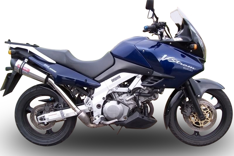 Escape compatible con Suzuki V-Strom Dl 1000 2002-2013, Gpe Ann. titanium, Par de terminales de escape homologados, con db killer extraíbles y tubos de conexión específicos 