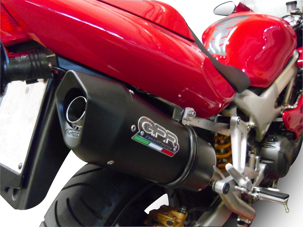 Escape compatible con Honda Vtr 1000 F Firestorm 1997-2007, Furore Poppy, Par de terminales de escape homologados, con db killer extraíbles y tubos de conexión específicos 