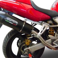 Escape compatible con Honda Vtr 1000 F Firestorm 1997-2007, Furore Nero, Par de terminales de escape homologados, con db killer extraíbles y tubos de conexión específicos 