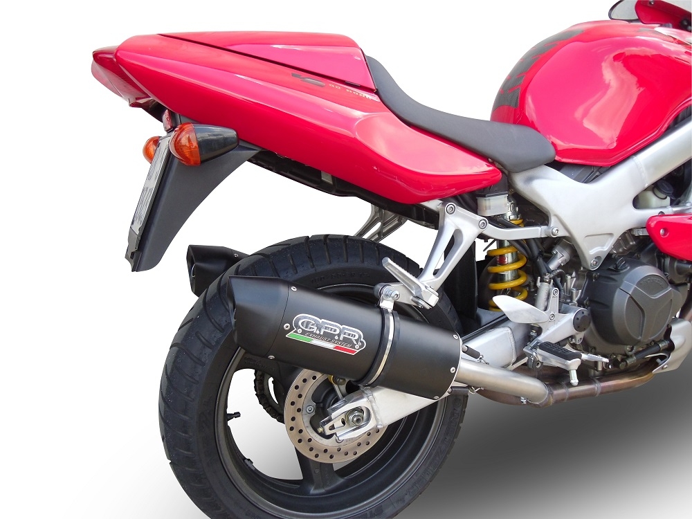 Escape compatible con Honda Vtr 1000 F Firestorm 1997-2007, Furore Poppy, Par de terminales de escape homologados, con db killer extraíbles y tubos de conexión específicos 