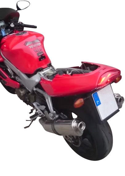 Escape compatible con Honda Vtr 1000 F Firestorm 1997-2007, Trioval, Par de terminales de escape homologados, con db killer extraíbles y tubos de conexión específicos 