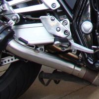 Escape compatible con Yamaha Xjr 1300 1999-2006, Trioval, Par de terminales de escape homologados, con db killer extraíbles y tubos de conexión específicos 