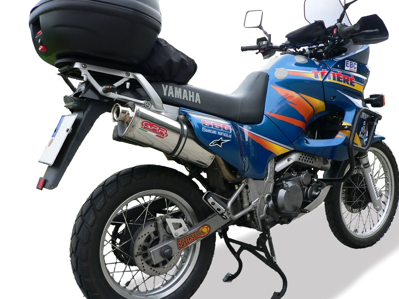 Escape compatible con Yamaha Xtz 660 Teneré 1991-1998, Trioval, Escape legal, homologado, silenciador con db killer desmontable y tubo de conexión específico 