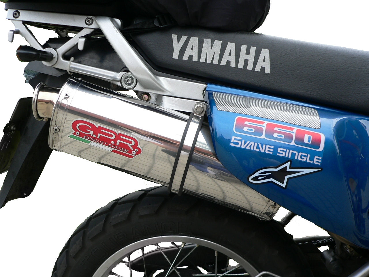 Escape compatible con Yamaha Xtz 660 Teneré 1991-1998, Trioval, Escape legal, homologado, silenciador con db killer desmontable y tubo de conexión específico 