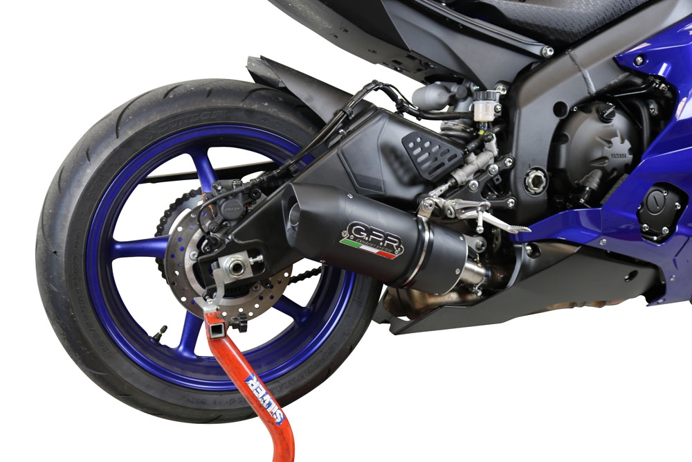 Escape compatible con Yamaha Yzf R6 2017-2025, Furore Evo4 Nero, Escape legal, homologado, silenciador con db killer desmontable y tubo de conexión específico 