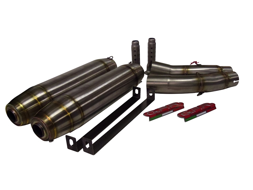 Escape compatible con Yamaha Yzf 1000 R1 2004-2006, Deeptone Inox, Par de terminales de escape homologados, con db killer extraíbles y tubos de conexión específicos 