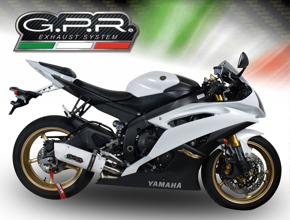 Escape compatible con Yamaha Yzf R6 2006-2020, Albus Ceramic, Escape legal, homologado, silenciador con db killer desmontable y tubo de conexión específico 