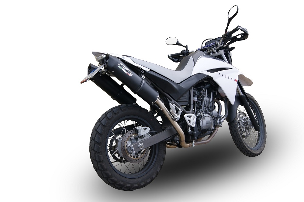 Escape compatible con Yamaha Xt 660 X-R 2004-2014, Furore Nero, Par de terminales de escape homologados, con db killer extraíbles y tubos de conexión específicos 