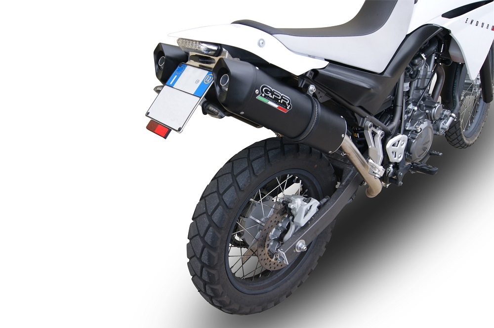 Escape compatible con Yamaha Xt 660 X-R 2004-2014, Furore Nero, Par de terminales de escape homologados, con db killer extraíbles y tubos de conexión específicos 