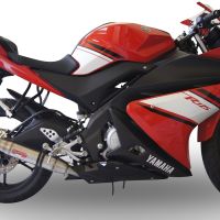Escape compatible con Yamaha Yzf-R 125 2008-2013, Deeptone Inox, Escape completo homologado y legal, incluido db killer extraíble 
