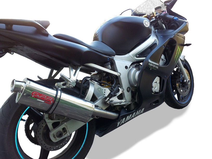 Escape compatible con Yamaha Yzf R6 1999-2002, Trioval, Escape legal, homologado, silenciador con db killer desmontable y tubo de conexión específico 