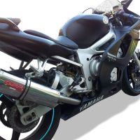 Escape compatible con Yamaha Yzf R6 1999-2002, Trioval, Escape legal, homologado, silenciador con db killer desmontable y tubo de conexión específico 
