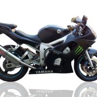 Escape compatible con Yamaha Yzf R6 1999-2002, Trioval, Escape legal, homologado, silenciador con db killer desmontable y tubo de conexión específico 
