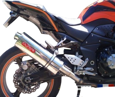 Escape compatible con Kawasaki Z 1000 2007-2009, Trioval, Par de terminales de escape homologados, con db killer extraíbles y tubos de conexión específicos 
