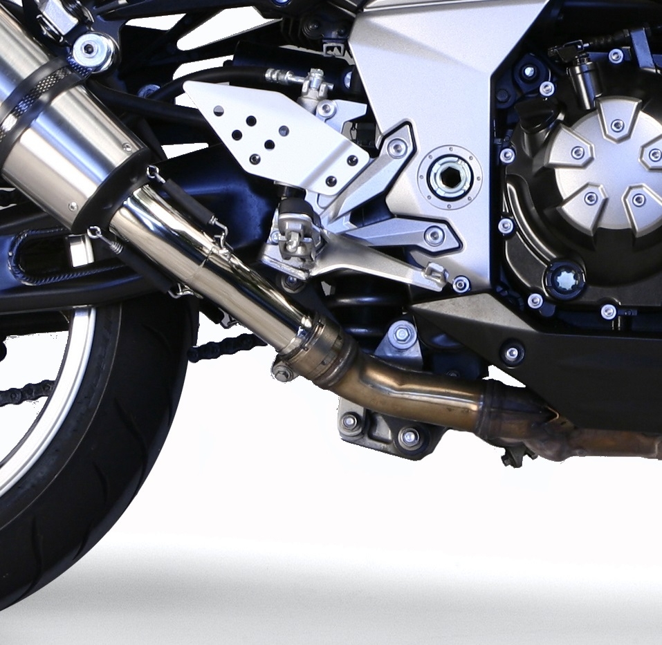 Escape compatible con Kawasaki Z 1000 2007-2009, M3 Inox , Par de terminales de escape homologados, con db killer extraíbles y tubos de conexión específicos 