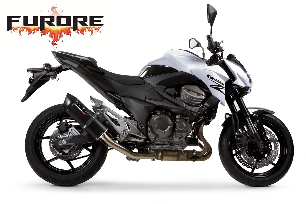Escape compatible con Kawasaki Z 800 2009-2016, Furore Nero, Escape legal, homologado, silenciador con db killer desmontable y tubo de conexión específico 
