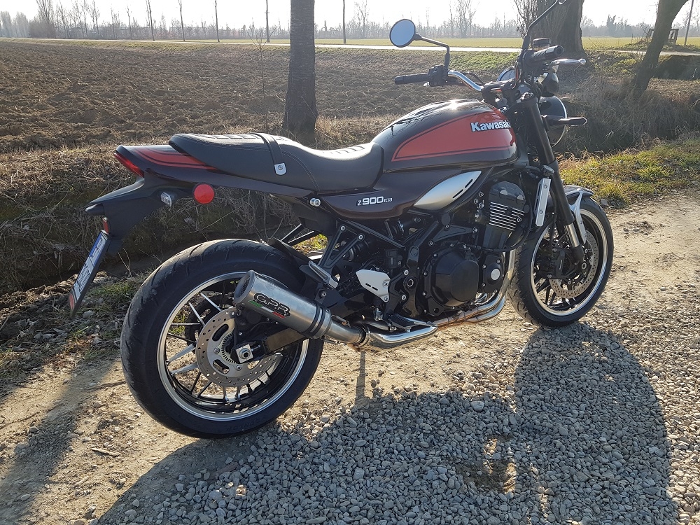 Escape compatible con Kawasaki Z 900 RS 2018-2020, M3 Inox , Escape legal, homologado, silenciador con db killer desmontable y tubo de conexión específico 