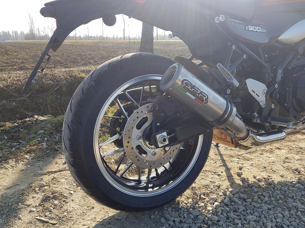 Escape compatible con Kawasaki Z 900 RS 2018-2020, M3 Inox , Escape legal, homologado, silenciador con db killer desmontable y tubo de conexión específico 