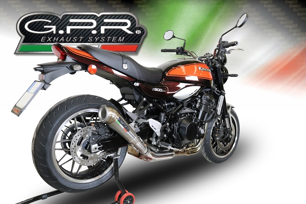 Escape compatible con Kawasaki Z 900 RS 2021-2024, Powercone Evo, Escape legal, homologado, silenciador con db killer desmontable y tubo de conexión específico 