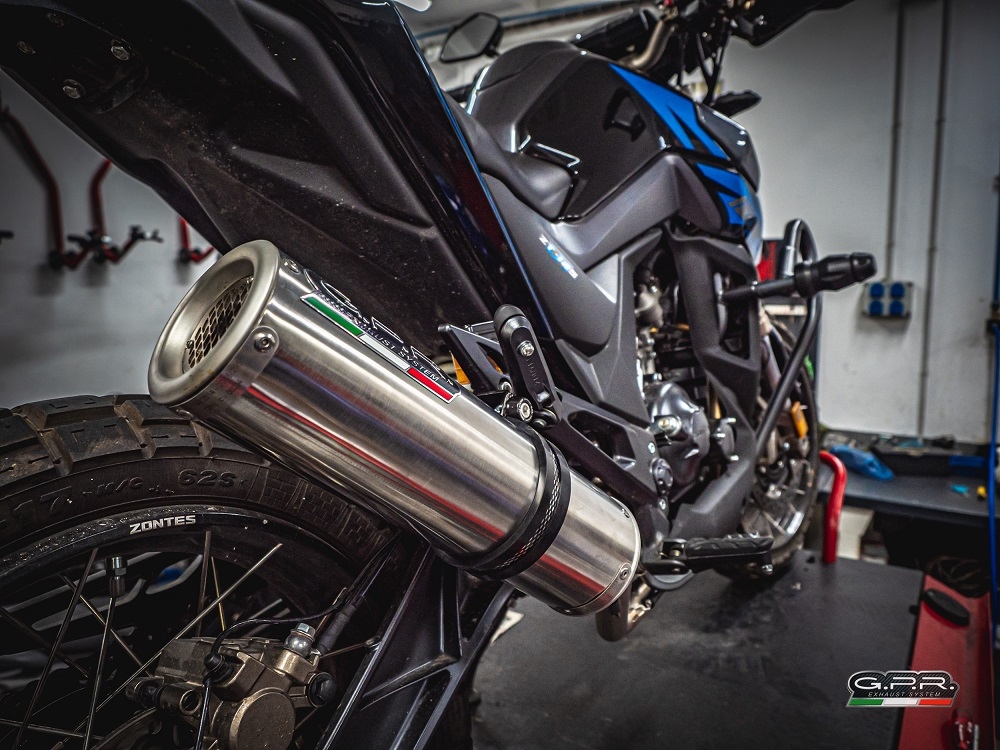 GPR escape compatible con  Zontes Zt 125 G1 - U - U1 - Z2 2020-2024, M3 Inox , Escape completo homologado y legal,con catalizador incluido db killer extraíble 