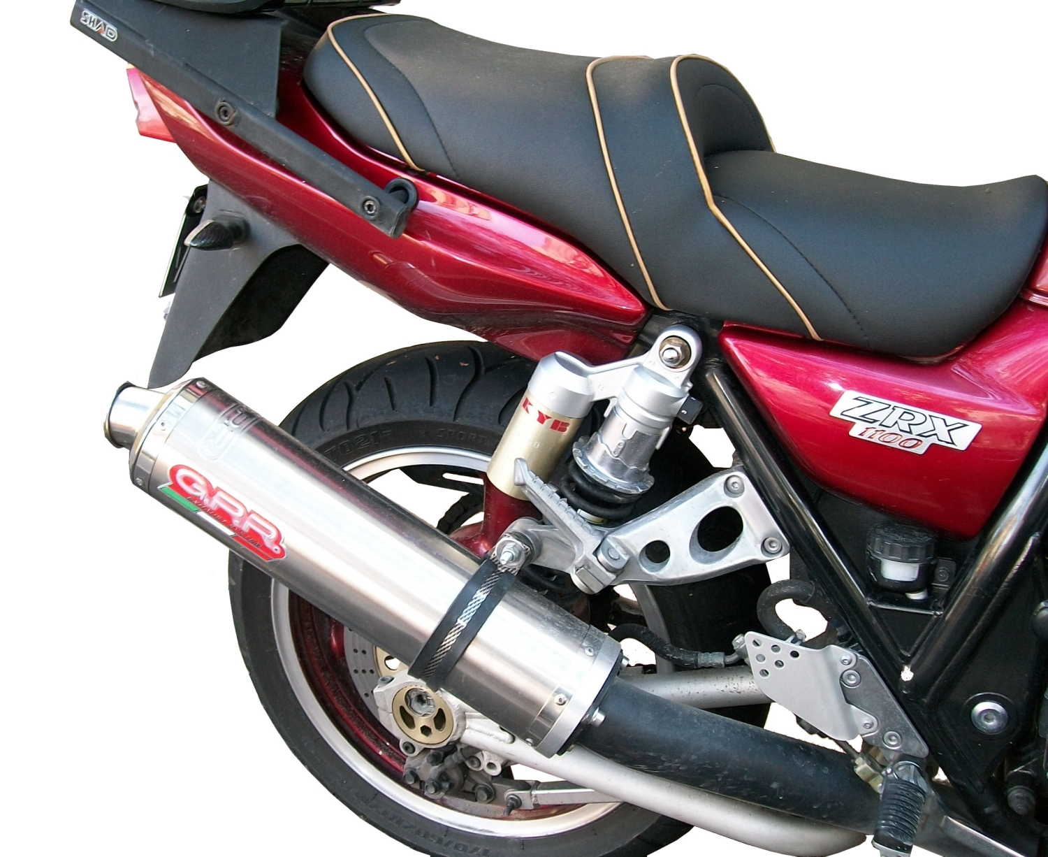 Escape compatible con Kawasaki ZRX-1100 1998-2001, Inox Tondo, Silenciador de escape, homologado, montaje con brida específica (bolt-on), con db killer extraíble 