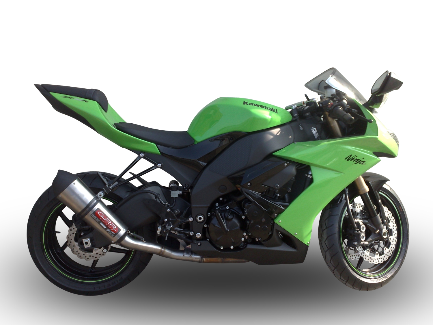 Escape compatible con Kawasaki ZX-10R 2008-2009, Gpe Ann. titanium, Escape legal, homologado, silenciador con db killer desmontable y tubo de conexión específico 