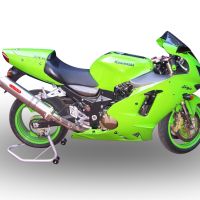 Escape compatible con Kawasaki ZX-12R 2000-2006, Inox Tondo, Silenciador de escape, homologado, montaje con brida específica (bolt-on), con db killer extraíble 