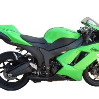 Escape compatible con Kawasaki Zx-6R 2005-2006, Tiburon Titanium, Escape legal, homologado, silenciador con db killer desmontable y tubo de conexión específico 