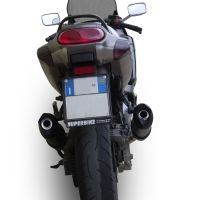 Escape compatible con Kawasaki Zzr 600 2002-2006, Furore Nero, Par de terminales de escape homologados, con db killer extraíbles y tubos de conexión específicos 