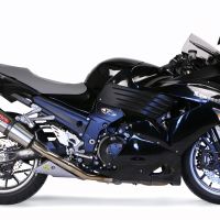 Escape compatible con Kawasaki Zzr 1400 2008-2011, Gpe Ann. titanium, Par de terminales de escape homologados, con db killer extraíbles y tubos de conexión específicos 