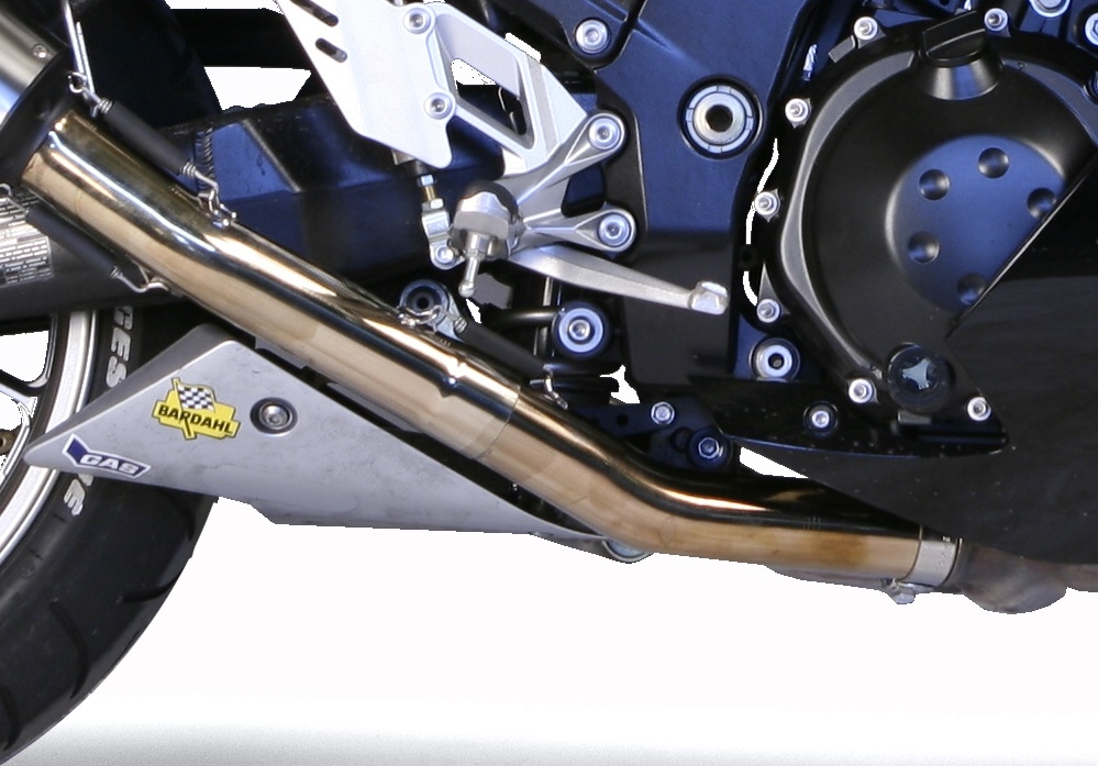 Escape compatible con Kawasaki Zzr 1400 2006-2007, Furore Nero, Par de terminales de escape homologados, con db killer extraíbles y tubos de conexión específicos 